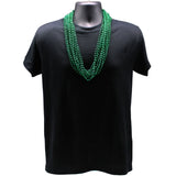 33" Round Metallic Green Mardi Gras Beads (6 Dozen - 72 Necklaces)
