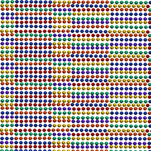 33" Round Metallic Rainbow 6 Section Mardi Gras Beads (6 Dozen - 72 Necklaces)