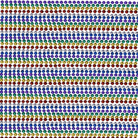 33" 7.5mm Round Metallic 6 Color Mardi Gras Beads - 6 Dozen (72 Necklaces)