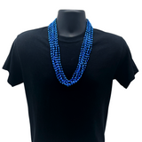 30" 7mm Blue Mardi Gras Beads (Pack of 48)