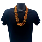 30" 7mm Orange Mardi Gras Beads (Pack of 48)