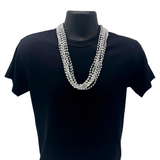 30" 7mm Silver Mardi Gras Beads (Pack of 48)