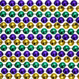 48" 18mm Round Metallic Purple, Gold and Green Mardi Gras Beads - Case (5 Dozen)