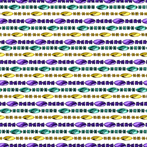 48" Swirl Metallic Purple, Gold and Green Mardi Gras Beads - Case (25 Dozen)