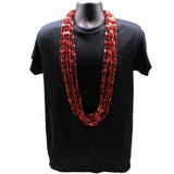 48" Swirl Metallic Red Mardi Gras Beads - Case (25 Dozen)