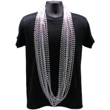 60" 10mm Round Pearl White Mardi Gras Beads