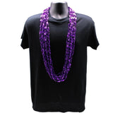 48" Swirl Metallic Purple Mardi Gras Beads - Dozen (12 Necklaces)