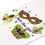 Mardi Gras Embroidered Tea Towel (Each)