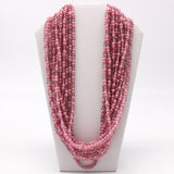 27" Pink Glass Bead Necklace (Dozen)