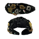 Black Sequin Grad Headband (Each)