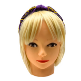 Purple and Yellow Seed Bead Football Headband (Each)