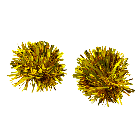 Gold Tinsel Party Earrings (Pair)