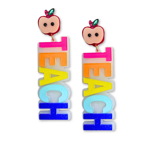 Rainbow Teach Drop Earrings (Pair)