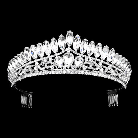 Marquise Stone Cluster Princess Tiara (Each)