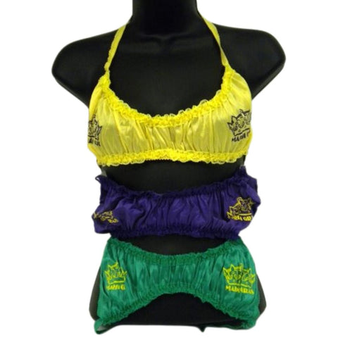 Assorted Purple, Green and Gold Mardi Gras Bras (Dozen)