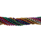 48" 8mm Round Metallic Assorted Color Mardi Gras Beads