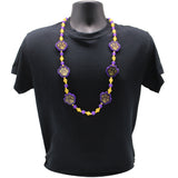 40" Purple and Gold Tiger Paw Beads (Each)