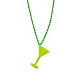 36" 7mm Assorted Color Bead with Colored Martini Glass (Each)