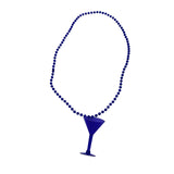 36" 7mm Assorted Color Bead with Colored Martini Glass (Each)
