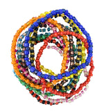 7" 12 Assorted Color Glass Bead Bracelets (Dozen)