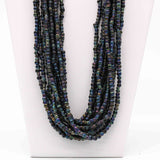 27" Black Opalescent Glass Bead Necklace (Dozen)