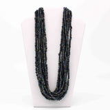 27" Black Opalescent Glass Bead Necklace (Dozen)