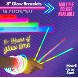 8" Green Glow Bracelet (Tube/50 Pieces)