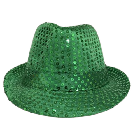 Green Sequin Fedora (Each)