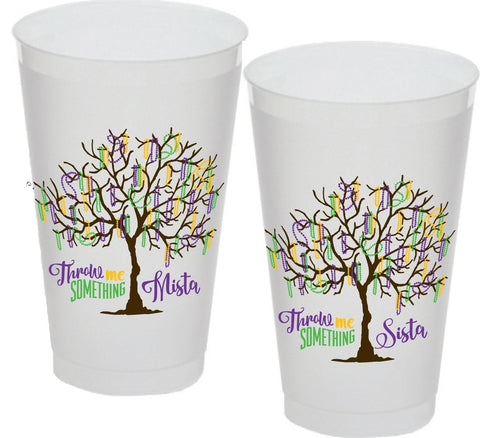 20oz Mardi Gras Bead Tree Frost Flex Cup (Sleeve of 25)