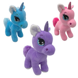 9" Plush Standing Unicorn - 3 Colors (Each)