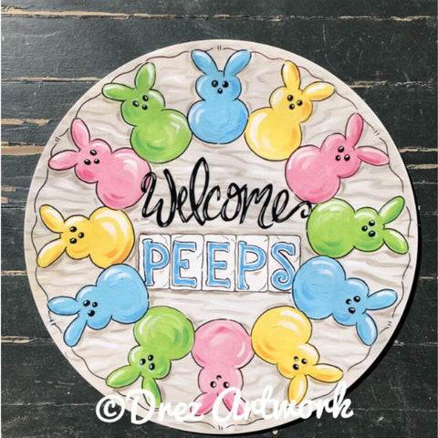 "Welcome Peeps" Door hanger (Each)